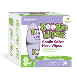 Boogie Wipes Boogie Wipes Natural Saline Nose Wipes for Kids and Babies, Lavender, 90-Count