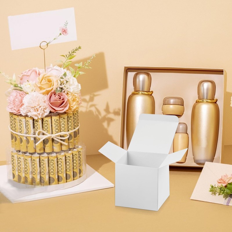 10 Pcs Small Gift Boxes with Lids,Mini White Boxes, Cardboard