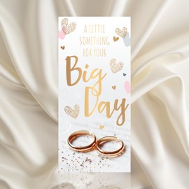 Wedding Day Money Wallet, Something for Your Big Day, Rings Design, Gold Hearts, UK Made