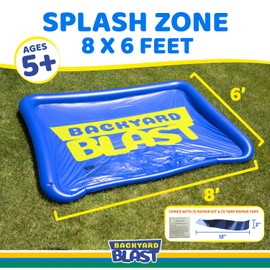 BACKYARD BLAST 8’ x 6’ Splash Zone, Water Slide Splash Pad Accessory