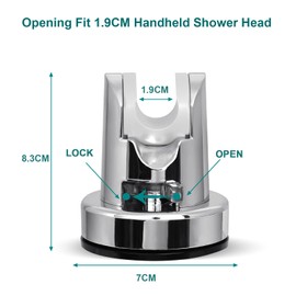 Vacuum Suction Cup Shower Head Holder, Adjustable Handheld Shower Holder Bracket, Removable Shower Holder Suction Cup Wall Mounted, Easy to Install