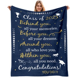 AJIIUSV Graduation Gifts Blanket 50"x60", 2025 Graduation Gifts for Her Him for High School/College/PHD