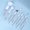 MSQ 10 PCS Makeup Brushes Professional Set Frosted Crystal Handles