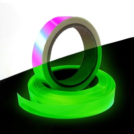 wayofcha Glow in The Dark Tape - 33 FT X 0.5 Inch Glow Tape, Fluorescent Tape, Waterproof Luminous Reflective Tape for Stairs, Walls, Steps, Exit Sign, Theatres, Staged & Dark Areas