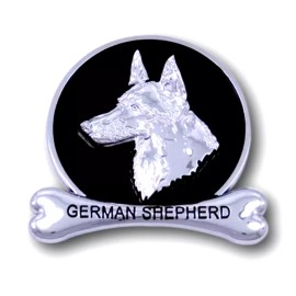 Chromanimals German Shepherd Chrome Dog Car Emblem Ornament Breed Badge Chromanimals 3D LOGO