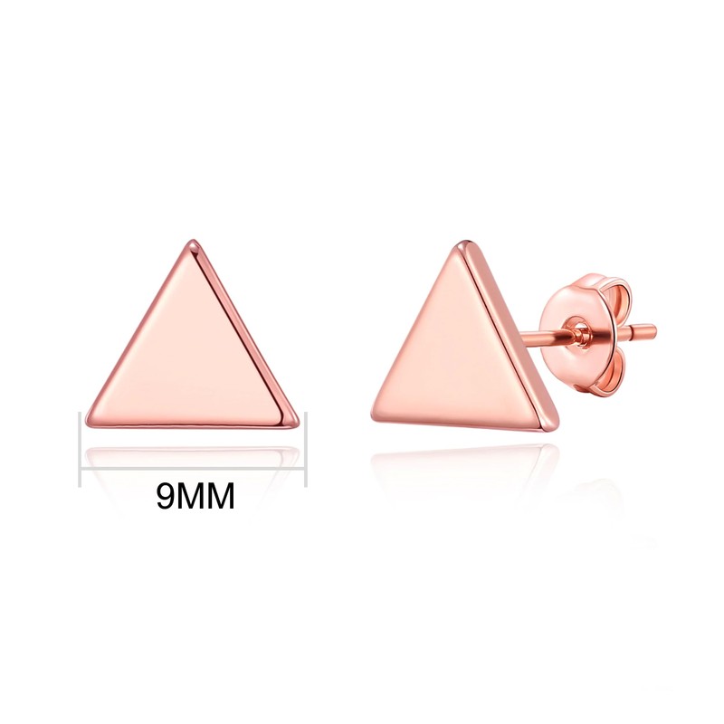 Philip Jones Rose Gold Plated Triangle Stud Earrings