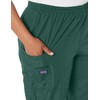 Cherokee Women's Workwear Elastic Waist Cargo Scrubs Pant, Hunter, 4X-Large