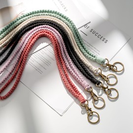 MORSUNBELA Key Lanyard Red Lanyard Long Lanyard Hand Wrist Strap Lanyard Bohemian Style Lanyard for Women and Girls Neck Strap Work ID Card Lanyard Keychain