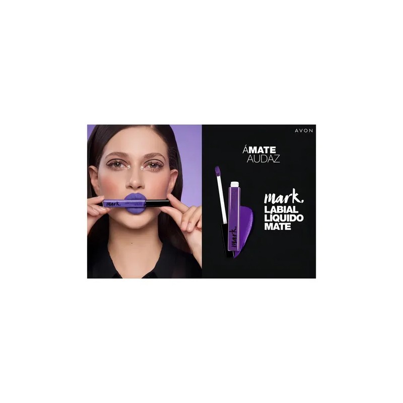 Labial Líquido Mate Fps 15 Mark Avon Color Morado Místico
