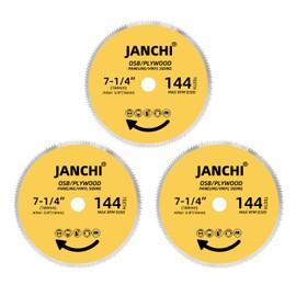 3Pack 7-1/4 Inch 144T Circular Saw Blade, Plywood, OSB, Paneling and Vinyl Siding Fast and Smooth Cutting Saw Blade 5/8 Inch Arbor