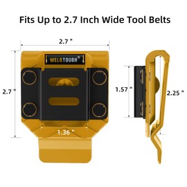 MELOTOUGH Drill Belt Clip,Drill Holder for Tool Belt,Measuring Tape Holder for Impact Driver,Tape Measure (Yellow)