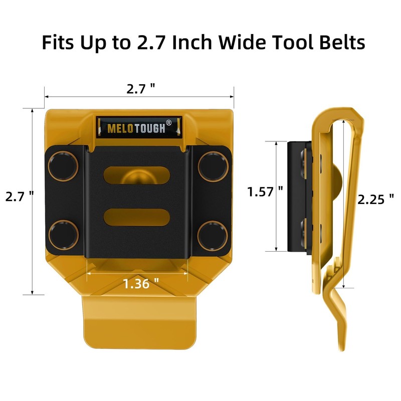 MELOTOUGH Drill Belt Clip,Drill Holder for Tool Belt,Measuring Tape Holder