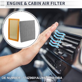 RATCHROLL Engine Cabin Air Filter Combo Set Filter Kit Air Filter Cleaner Element No.7T4Z9601A/JX6Z19N619BA for Ford Explorer 2.3L 3.0L 2020-2024 1 Set