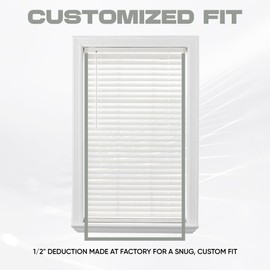 Customize Your Size - Blinds Emporium Cordless White 2" Inch Faux Wood Blind for Window Measuring 68 7/8" W x 72" L - Ultra Premium
