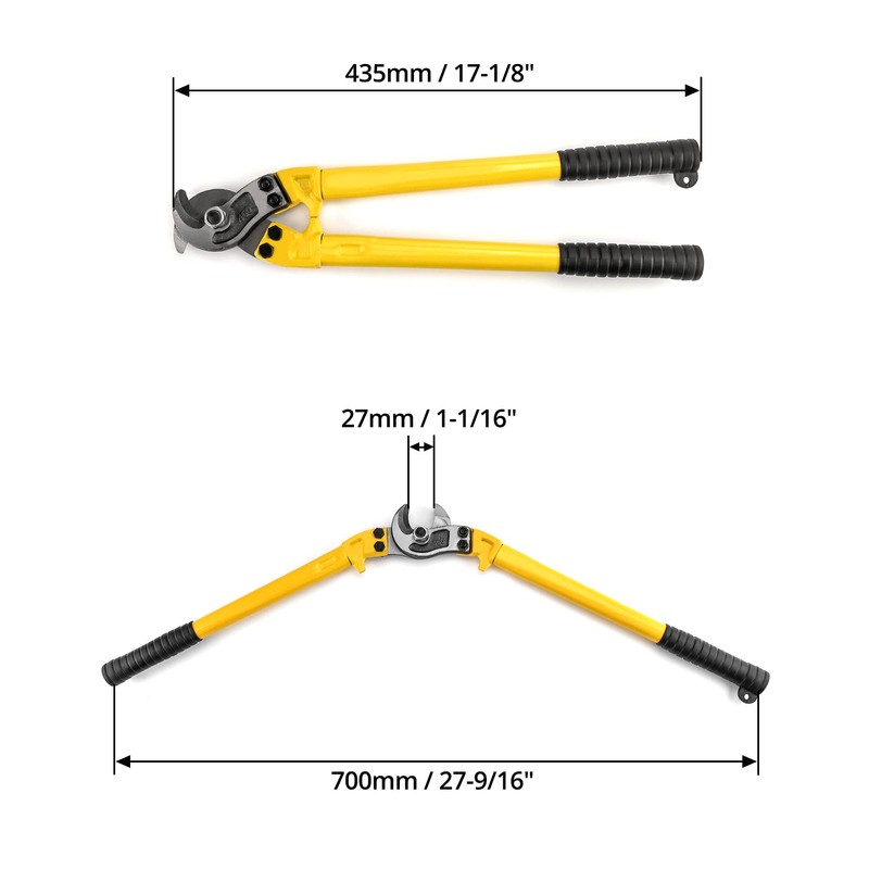 QWORK Hardened Cable Cutter, 18" Heavy Duty Stainless Steel Wire