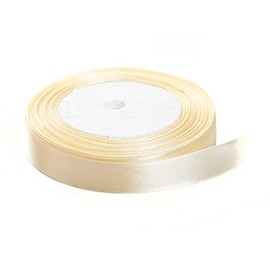Solid Color Satin Fabric Ribbon (Cream, 1/2" x 25 Yards)