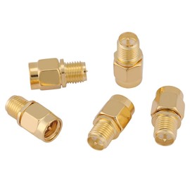 Oumefar Coaxial Adaptor SMA Male 5-Piece SMA Coaxial Adapter Connector Set Electronics RF Coaxial Adapter Kit SMA Male to RP-SMA Female for Coaxial Cable