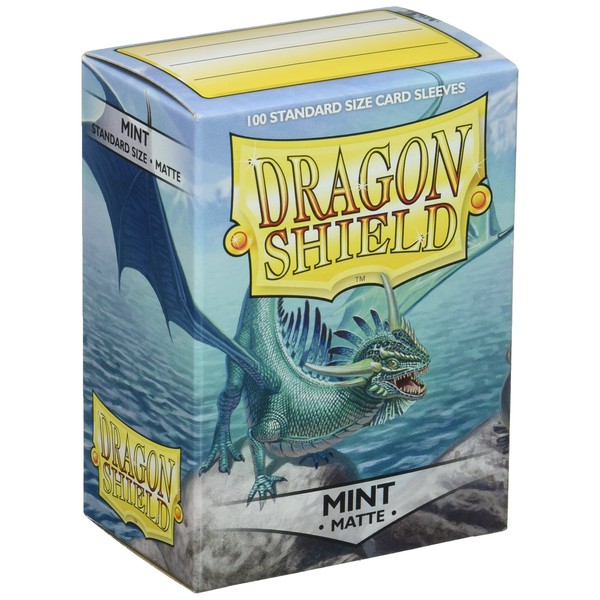 Dragon Shield Deck Protective Sleeves for Gaming Cards, Standard Size (100 sleeves), Matte Mint - AT-11025