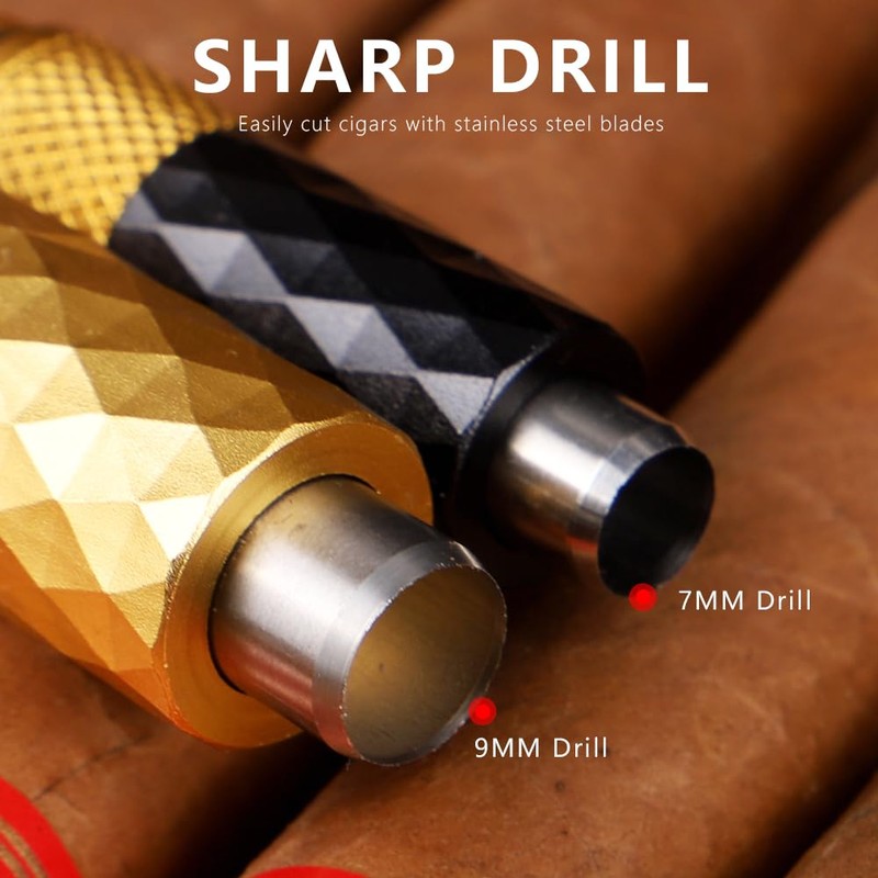 KEENSUN 4-in-1 Cigar Punch Tool Set with 2 Size Cigar