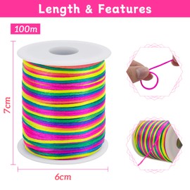 LEREATI 1.5mm Nylon Cord 328 Feet Satin Rattail Cord Nylon String for Bracelets Making, Jewelry String Macrame Cord Bracelet Thread for Necklace Chinese Knotting Beading Jewelry (Dark Green)