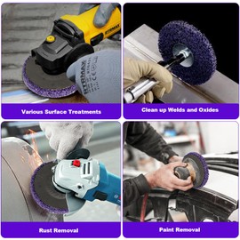 115 mm CSD Disc Sanding Disc, 2 Pieces Cleaning Disc, Purple Cleaning Disc Set, Coarse Cleaning Disc, for Rust Removal, Welds Remove Paint, Rust, Oxidation