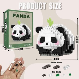 MJDDJA Mini Building Blocks- Crawling Panda, Party Favors- Micro Blocks Panda Toy for Kids 6 7 8 9 10+, Mini Blocks Building Sets for Adults, Easter/Birthday for Boys and Girls(606 PCS)
