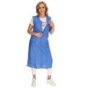 Zip Gown Zip House Dress Cotton Apron Cooking Apron, mid-blue