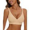 WOWENY Deep V Bras for Women No Underwire Smooth Wireless