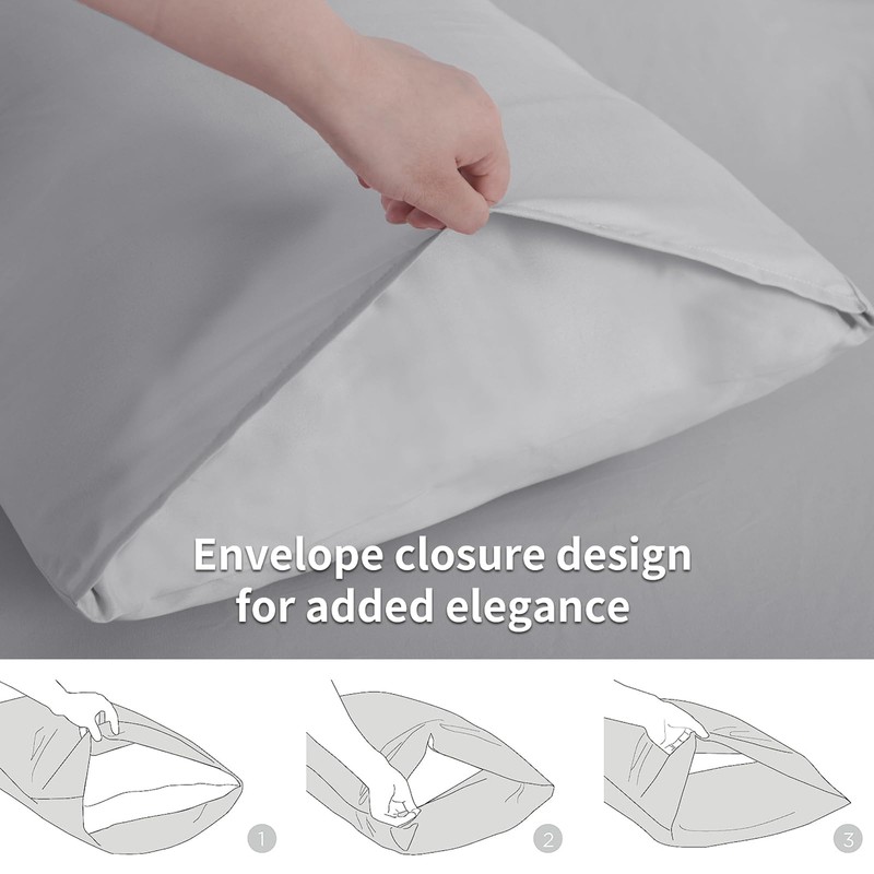 Tifschlaf Pillow Cases 4 Pack - Light Grey Pillowcases Pack