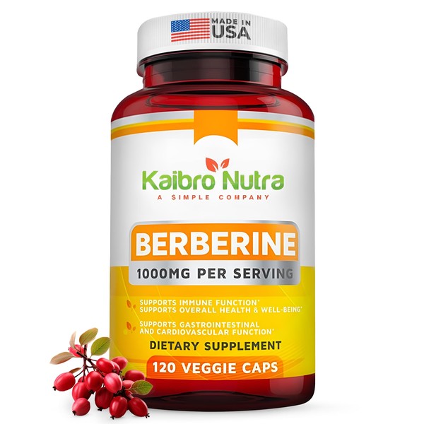 Kaibro Nutra Berberine 500mg (1000mg Per Serving) for Supports Healthy