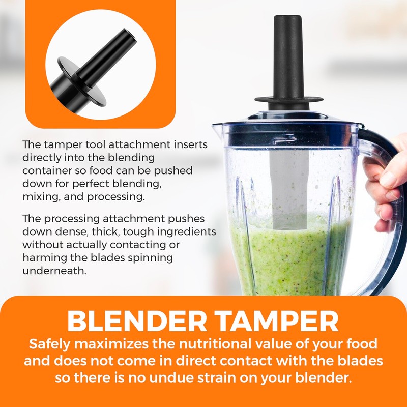 Replacement Blender Tamper Tool for Vitamix Blenders Mixers Accessories- Black