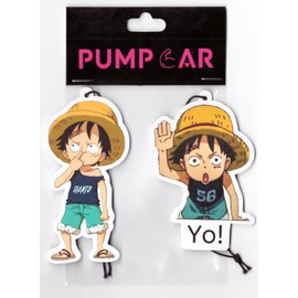 PumpCar 2 pieces Luffy kid double-sided hanging Japanese anime cherry-scented One Piece car air freshener Cool anime hanging air fresheners for rearview mirror Car Interior Accessories Household Gifts