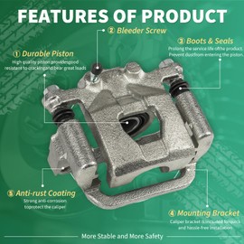 CAROCK Disc Brake Caliper Assembly with Bracket 19B2780 Compatible with Nissan Altima 2008-2013 & 2006-2002 2.5L 3.5L, for Nissan Maxima 2022-2019 & 2006-2003 3.5L, Brake Caliper Rear Left Side