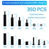 350PCS M2 Black Male Female Nylon Hex Spacer Standoff Screw