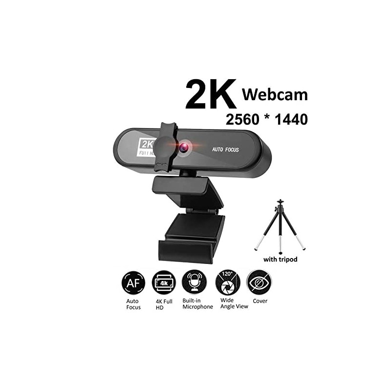 Web Camera Webcam 2K 25601440 Full HD with Microphone Auto