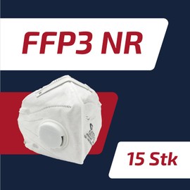 VENTUX SAFETY EQUIPMENT Pack of 15 FFP3 Masks with Valve, CE Certified, High-Quality Respirator with High Filtration, Comfortable and Ergonomic, Ideal for Construction Sites and Industry
