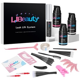 Libeauty Lash Lift Kit, Eyelash Perming Kit, Quick Eyelash Lift Kit in Airless Pump Bottles, Includes All Tools and Detailed Instructions, Lash Curling for Salon and Home Use