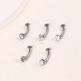 Thunaraz Floating Titanium Belly Button Rings Hypoallergenic G23 Titanium Internally Threaded Belly Ring 14G Belly Piercings for Women Navel Piercings Jewelry 4Prong-10mm