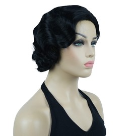 Lydell Vintage Short Curly Finger Wavy Flapper Wigs Hairpiece for Women Girls with 2 Free Wig Caps Blonde