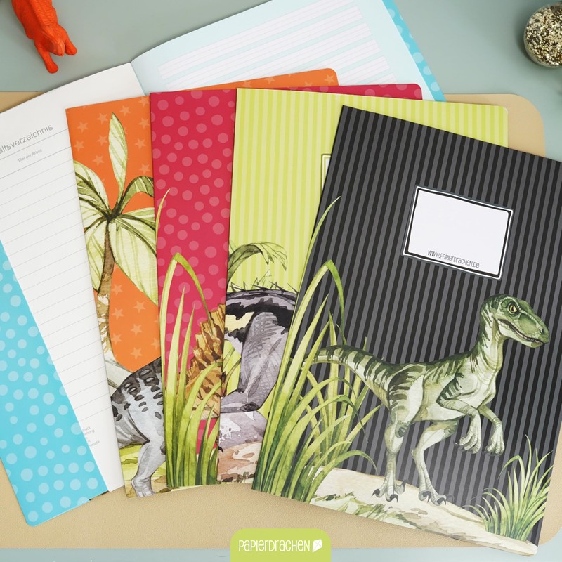 Papierdrachen 8 High-Quality Paper Notebook Covers for Children, A4, World