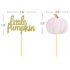 Little Pumpkin Cupcake Toppers, 24Pcs Pumpkin Cupcake Toppers Thanksgiving Birthday
