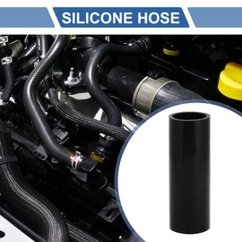 X AUTOHAUX 1 Pcs Straight Coupler Silicone Hose 38mm/1.5" ID 127mm/5" Length 0 Degree Car Silicone Hose Coolant Hose 3-Ply 4mm Thickness Air Intake/Turbo/Intercooler Piping Tube Black