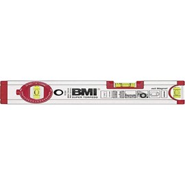 BMI 692025TWM" Ultrasonic Alu-Spirit Level with Magnet, Silver/Red, 25 cm