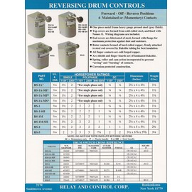 RS-1A Relay & Controls | 1.5 hp - 2 hp Electric Motor Reversing Drum Switch - Single Phase Only - Position = Maintained