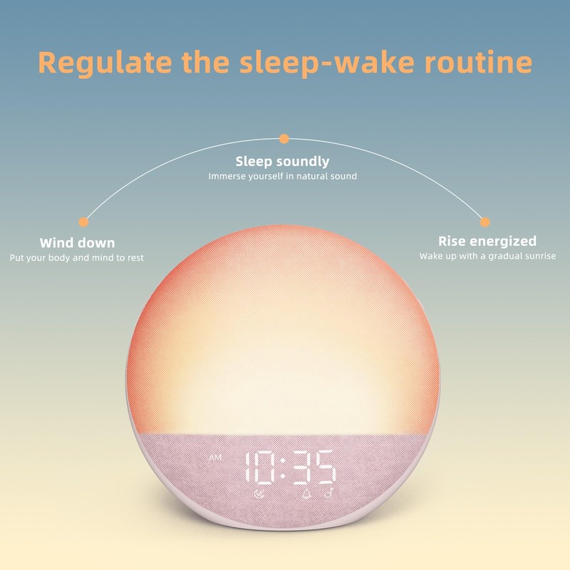 Odokee Sunrise Alarm Clock White Noise Machine: Natural Wake Up