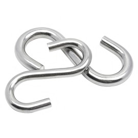 JXPXJMY 304 Stainless Steel S Hooks, Heavy Duty S Hooks for Bedroom Bathroom Kitchen and Garden (15, M4)