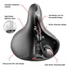 Hmseng Bicycle Saddle, Soft Shock Absorbing Breathable Bicycle Saddle with