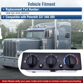 Hodflop Q21-6119 HVAC A/C Heater Climate Control Module Compatible with Peterbilt 337 348 389 Temperature Control Panel Switch Replace# Q216119
