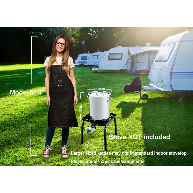 CONCORD 36 QT Stainless Steel Stock Pot w/Basket. Heavy Kettle.