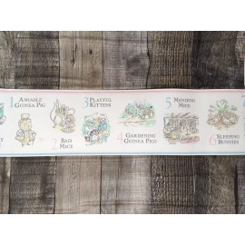 Seabrook Designs Beatrix Potter Wallpaper Border Counting 1 Through 10 Pre-Pasted 5 Yards NEW